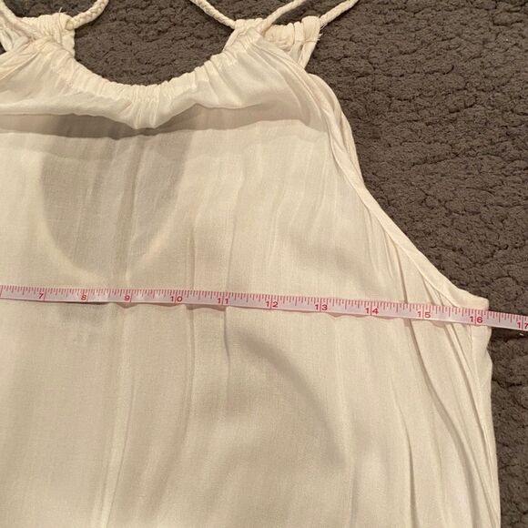 Mud Pie Swimsuit Coverup Size Small Fringe Bottom Tie Neck - Picture 9 of 10